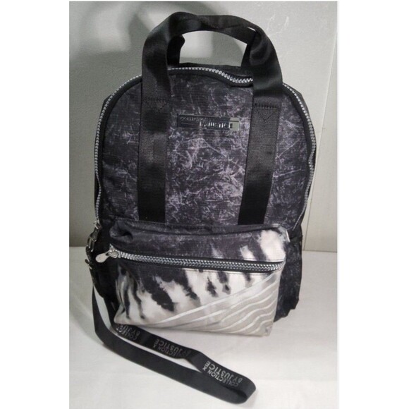 Justice Collect X Tie Dye Black White Silver Backpack Set lunch box bottle NWOT - Picture 5 of 12